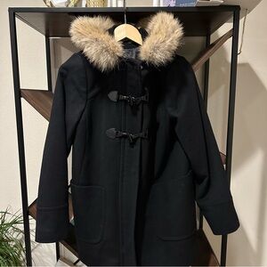 REAL FUR Sachi Collection Wool Black Coat